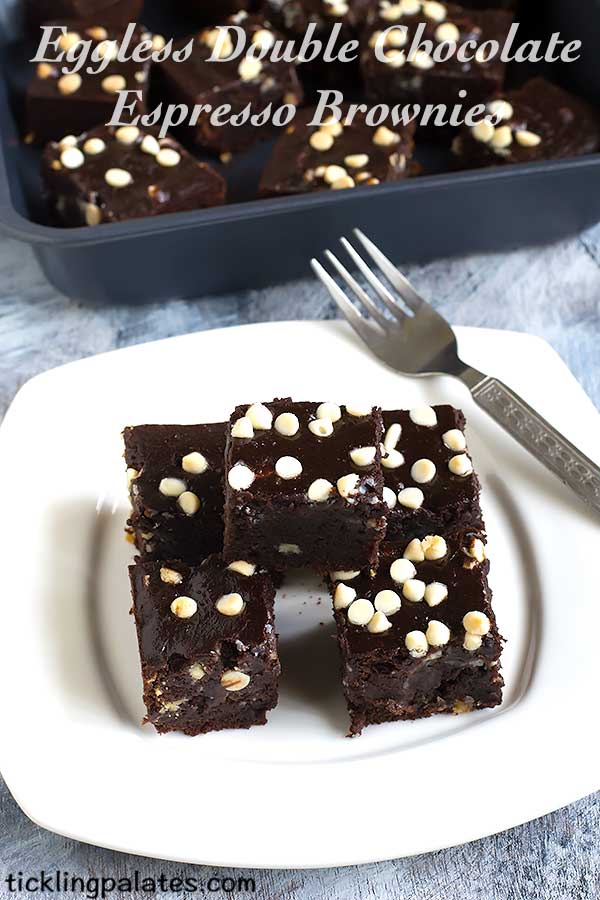 eggless double chocolate espresso brownies