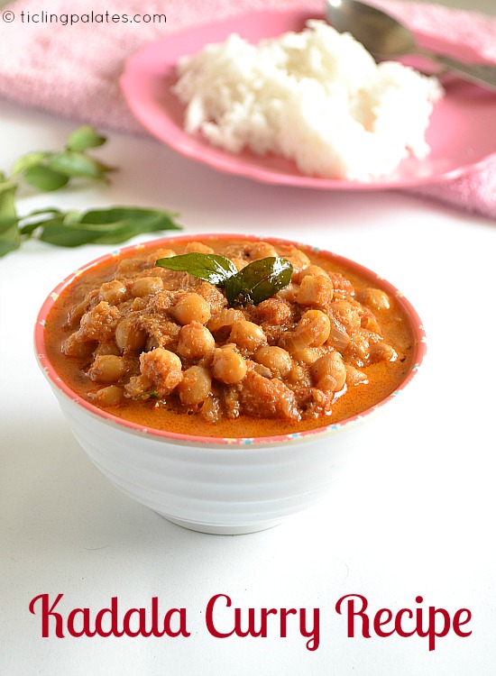Kerala Kadala Curry Garbanzo Beans cooked in Coconut Gravy