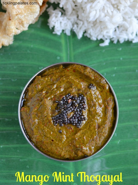 Mint Leaves Thogayal without coconut Mango pudhina Thogayal