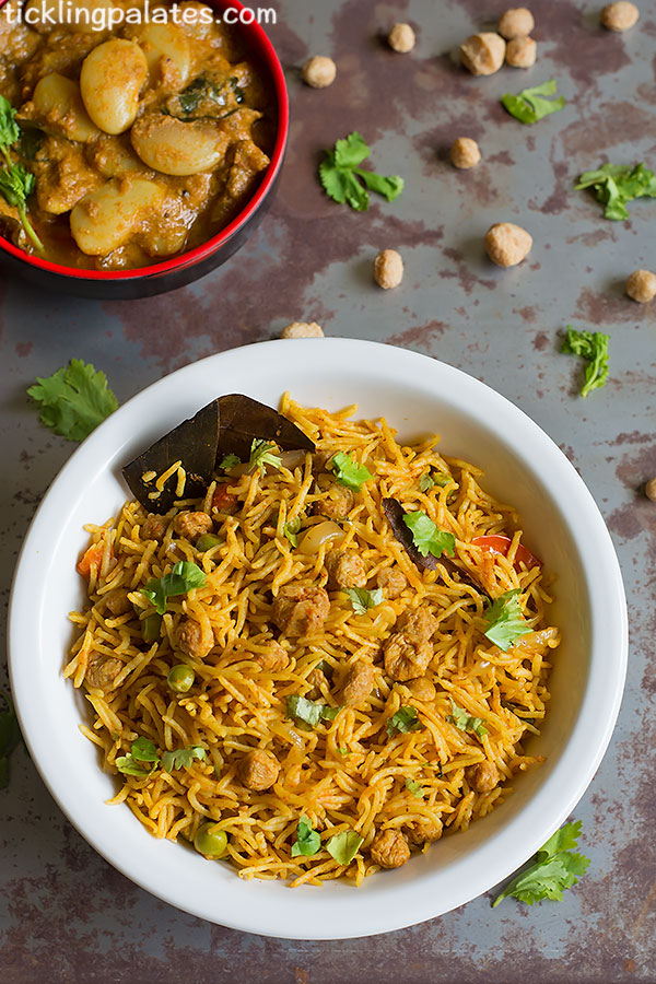 soya chunks peas pulao