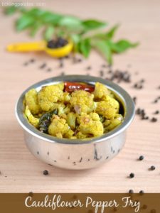 Cauliflower Pepper Fry Recipe | Chettinad Cauliflower Milagu Pirattal