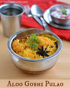 Aloo Gobhi Pulao Recipe|Potato Cauliflower Pilaf (Rice)