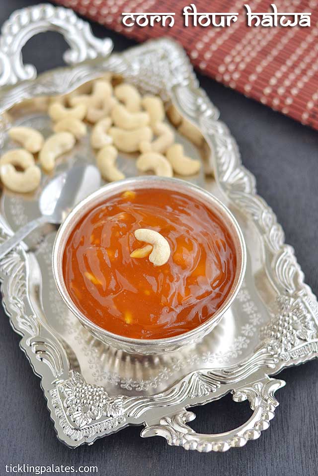corn flour halwa recipe