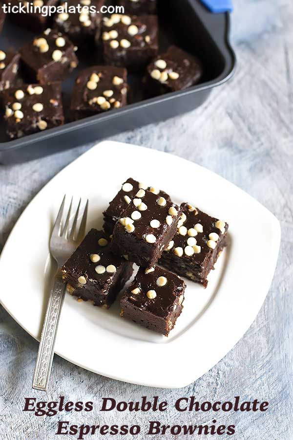 eggless double chocolate espresso brownies recipe