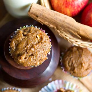 eggless whole wheat bran apple muffins recipe