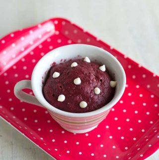 Eggless Red Velvet Microwave Mug Cake