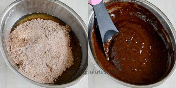 eggless ragi chocolate cake recipe step3
