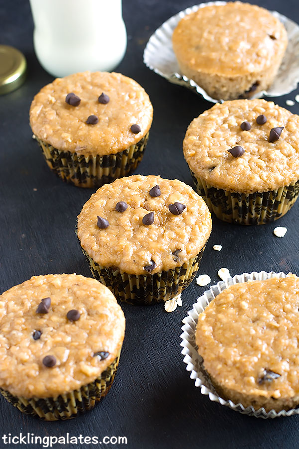 sourdough eggless oatmeal raisin muffins recipe