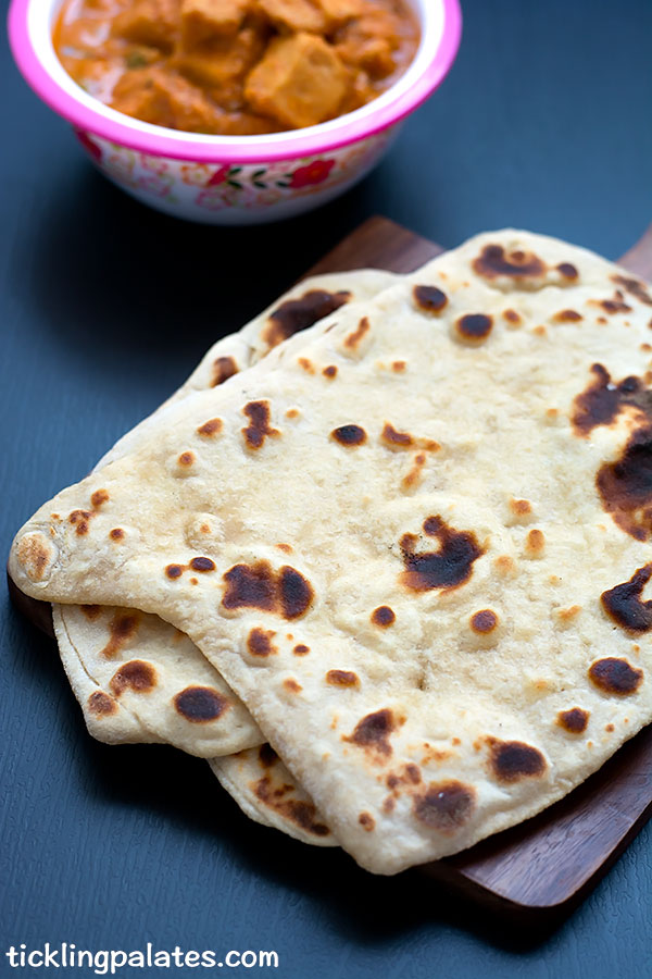 sourdough naan on stovetop