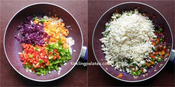 cauliflower fried rice recipe step2