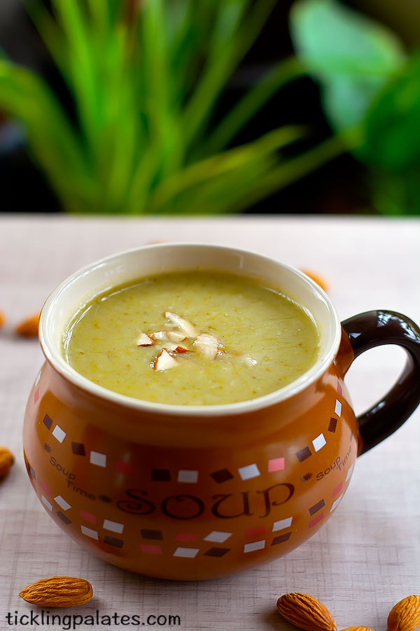 vegan broccoli almond soup